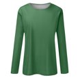 thumbnail image 4 of Yuyuzo Tuniques à Manches Longues pour Femmes, Col Rond, T-Shirts de Couleur Unie, Automne, Décontracté, T-Shirts Unis, 4 of 5