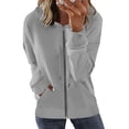 thumbnail image 1 of TIMIFIS Womens Long Sleeve Hooded Sweatshirt Hoodies Zip Up Track Jacket with Pockets-White-MFall, 1 of 5