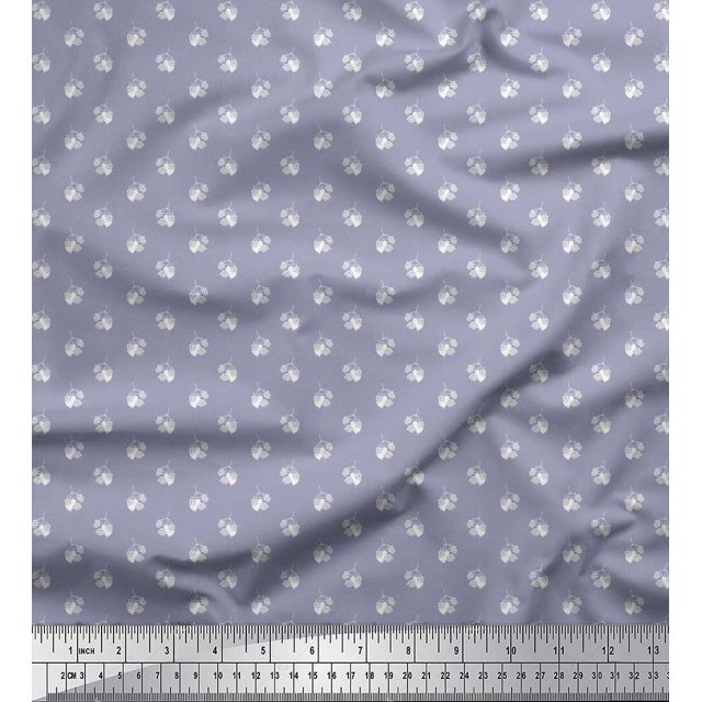 Soimoi Poly Georgette Fabric Leaves & Berries Shirting Print Fabric by Yard 42 Inch Wide