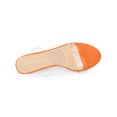thumbnail image 4 of BLISSFUL STEP Women's Clear Slide Stiletto Heels Open Toe Slip On Sandals Orange 8, 4 of 7