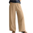 thumbnail image 1 of Pantalons en Coton et Lin pour Femmes Large Large Taille avec Poches, 1 of 7