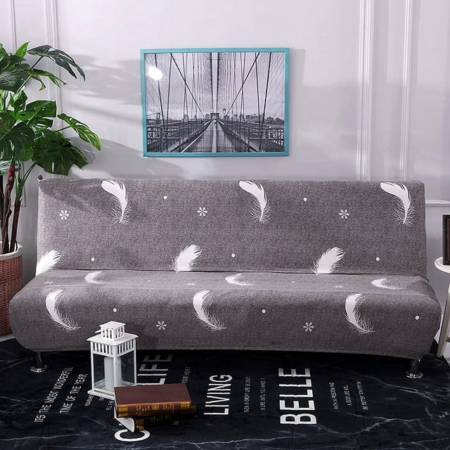 Futon Sofa Slipcover Elastic Armless Sofa Cover Furniture Protector for Sofa Bed