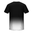 thumbnail image 5 of Penkiiy T-Shirt Ajusté pour Homme, Col Rond Décontracté, T-Shirt Ombré, Été, Manches Courtes, Hauts Dégradés, Stylé, Entraînement, Musculation, Chandails de Base, 4TG, Noir, 5 of 5