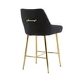 thumbnail image 2 of Heye Black Stool with Velvet Upholstery and Steel Base, 2 of 2