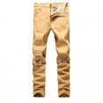 thumbnail image 1 of Mens Biker Leg Fashion Skinny Fit Stretch Slim Destroyed Denim Jeans, 1 of 1