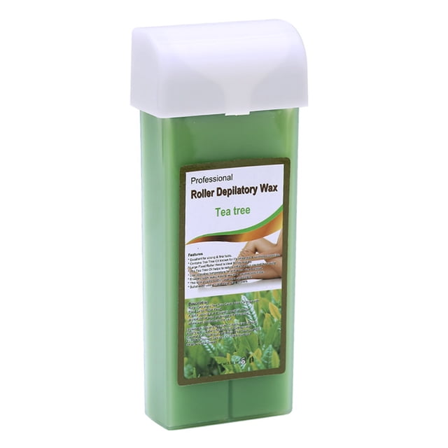 100g Tea Tree Depilatory Wax Roller: Fast-Acting, Gentle & Non-Irritating Hair Removal Solution for Multiple Body Areas, Inhibits Regrowth, Portable Handheld Design with 15 Optional Fragrances