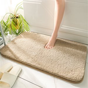 Rugs de salle de bains Tapis de bain absorbant Microfibre Rug de salle non glissante en peluche tapis de douche Shaggy pour salle de bain au sol Tub machine lavable tapis de cuisine blanc(24x16 De pouce)