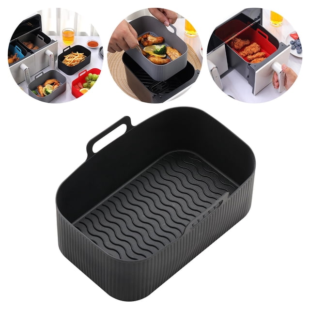 TIMIFIS Air Silicone Pots en pour Friteuse à, Panier en Silicone pour Friteuse à Air Chaud, Accessoires de Four pour Friteuses à Air Sûrs pour les Aliments, Remplacement du Papier Parchemin, Doublure Réutilisable en Silicone pour Friteuse à Air s'Adapte à la Friteuse à Air