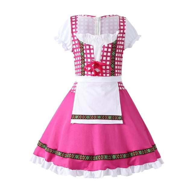 Kcodviy Kids Toddler Baby Girls Dress Set Spring Summer Print Cosplay Plus Size Dress for Girls Oktoberfest Ruffle Short Sleeve Flower Girls Sequin Lace Tulle Princess Dress