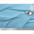 thumbnail image 3 of Soimoi Blue polyester Crepe Fabric Beech Leaves Fabric Prints By Yard 52 Inch Wide, 3 of 3