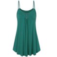 thumbnail image 1 of DYMADE Women Spaghetti Strap Sleeveless Soild Swing Vest Top, 1 of 2