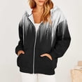 thumbnail image 1 of Chandails à Capuche Zippés pour Femmes Rabais de 50 % Liquidation Décontracté Imprimé Manches Longues Fermeture Éclair Hauts à Capuche Blouse avec Poche Chandails Vestes, 1 of 6