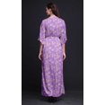 thumbnail image 4 of Bimba Robe Longue pour Femmes en Rayonne à Feuilles et Roses Florales, Style Bohème, Plage, Cocktail, Fête, Maxi, Fendue - Petit, 4 of 6