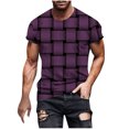 thumbnail image 2 of Qertyioot Hommes Imprimer Manches Courtes Col Rond T-shirt Décontracté Mode Dégagement Manches Courtes, 2 of 5