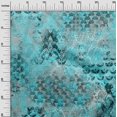 thumbnail image 3 of oneOone Cotton Poplin Turquoise Green Fabric Abstracts Craft Projects Decor Fabric Printed By The Yard 42 Inch Wide, 3 of 4
