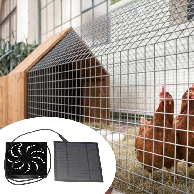 AodebiaoSolar Powered Ventilation Fan Kit for Coop Greenhouse Shed - Fireproof Plastic, 5W Output, DC5521V, Easy Installation, Weatherproof Design
