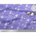 thumbnail image 2 of Soimoi Purple Poly Georgette Fabric Yacht & Direction Compass Nautical Decor Fabric Printed Yard 42 Inch Wide, 2 of 3