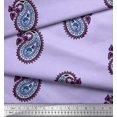 thumbnail image 3 of Soimoi Poly Georgette Fabric Paisley Block Printed Fabric 1 Yard 52 Inch Wide, 3 of 3