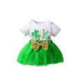 thumbnail image 1 of Faithtur Infant Girl Clothing Set Short Sleeve O-Neck Romper + Layered Skirt, 1 of 8