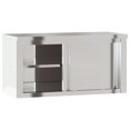 thumbnail image 3 of vidaXL Kitchen Wall Cabinet with Sliding Doors Stainless Steel, 3 of 5