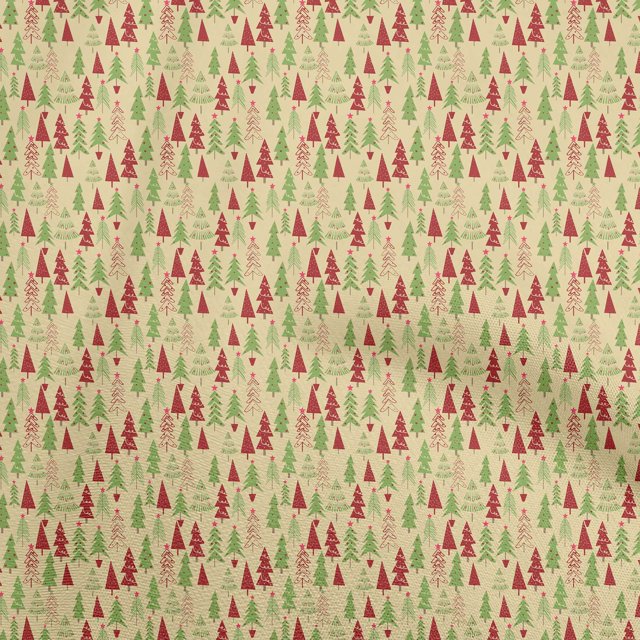 oneOone Rayon Yellow Fabric Christmas Sewing Material Print Fabric By The Yard 56 Inch Wide
