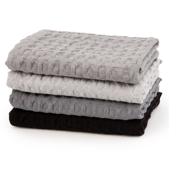 Mainstays 4 Pieces, Waffle Dishcloths, Gray