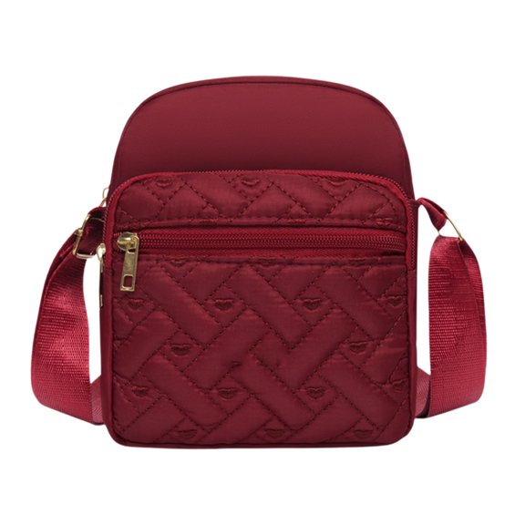 W-784 Sac d'Épaule Rouge pour Femmes Design Bandoulière Tissu Oxford Léger Spacieux Sangle Ajustable Pochette Détachable pour Tenue Décontractée Magasinage #pG663