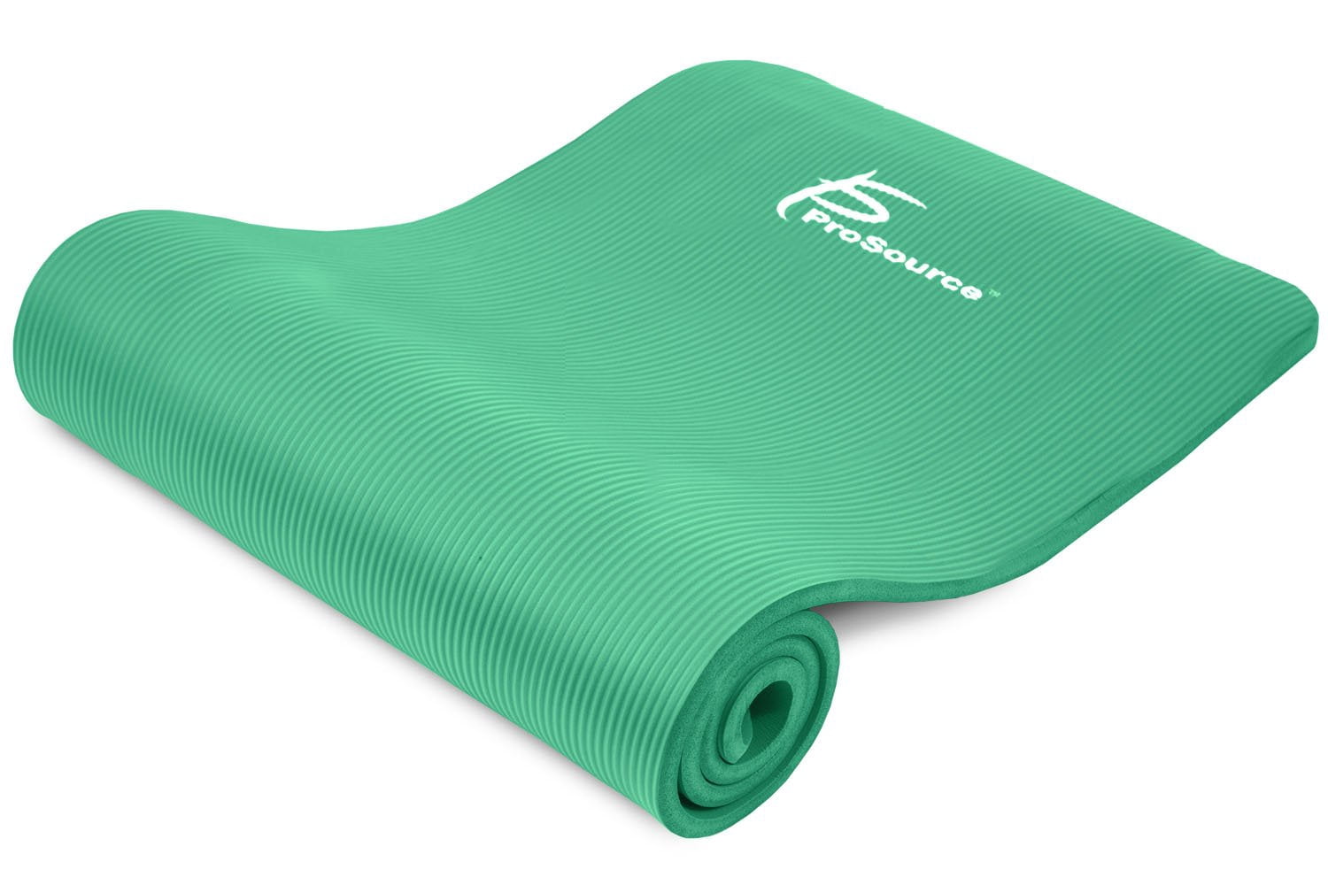 Prosource Premium 1/2-Inch Extra Thick 71-Inch Long High Density Exercise Yoga Mat with Comfort Foam and Carrying Straps, Green