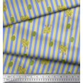 thumbnail image 2 of Soimoi Tissu en Poly Georgette Bleu Imprimé Cactus & Rayures, Largeur 42 Pouces, 2 of 5