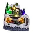 thumbnail image 2 of Christmas Village House Resin Snow Tree Scene for Office Desk Indoor Holiday, 2 of 8