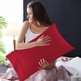 thumbnail image 4 of yulier 2Pcs Microfiber Queen Pillow Cases, Solid Color Super Soft Skin-friendly Cozy Pillowcases with Envelope Closure, Wrinkle, Fade and Stain Resistant Pillow Covers, 20x36, Red, 4 of 5