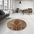 thumbnail image 3 of Ahgly Company Tapis d'Intérieur Carrés Abstraits Safran Rouge Persans, 8 Pieds Carré, 3 of 6