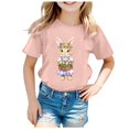 thumbnail image 4 of T-shirts à Manches Courtes pour Garçons, Tenue de Pâques, Mignon Lapin Imprimé, Hauts d'Été à Col Rond, T-Shirts Basiques, Hauts Mignons pour Filles 6-8 Ans, 4 of 4