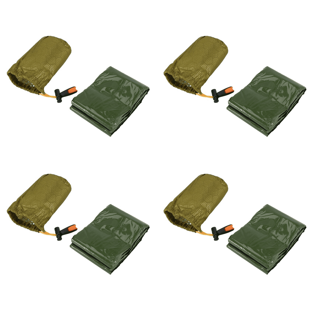 4X Emergency Sleeping Bag Bivy Sack with Whistle Outdoor Survival Sleeping Bag Thermal Blanket for Camping Backpacking