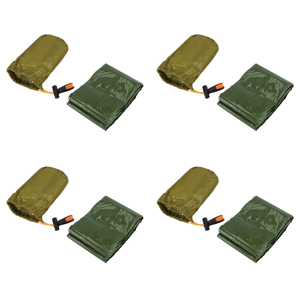 4X Sac de couchage d'urgence Sac à dos bivy avec whistle Survie extérieure sac de couchage Couverture thermique pour camping Backpacking