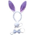 thumbnail image 1 of Bunny Rabbit Costume Set,Ears Headband Bow Ties Tail Set,Halloween Costume Assesories, Purple, 1 of 5
