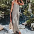 thumbnail image 4 of Plebaso Women's V Neck Sleeveless Jumpsuits Loose Spaghetti Strap Casual Wide Leg Rompers with Pockets, 4 of 7
