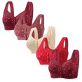 thumbnail image 1 of Plebaso Everyday Bras Pack of 5 for Women Front Closure Button Bras No Underwire Full Coverage Bralettes, 1 of 3