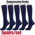 thumbnail image 1 of HLONK 3 Pairs Women Comfortable Compression Socks Support Knee Sock, 1 of 10