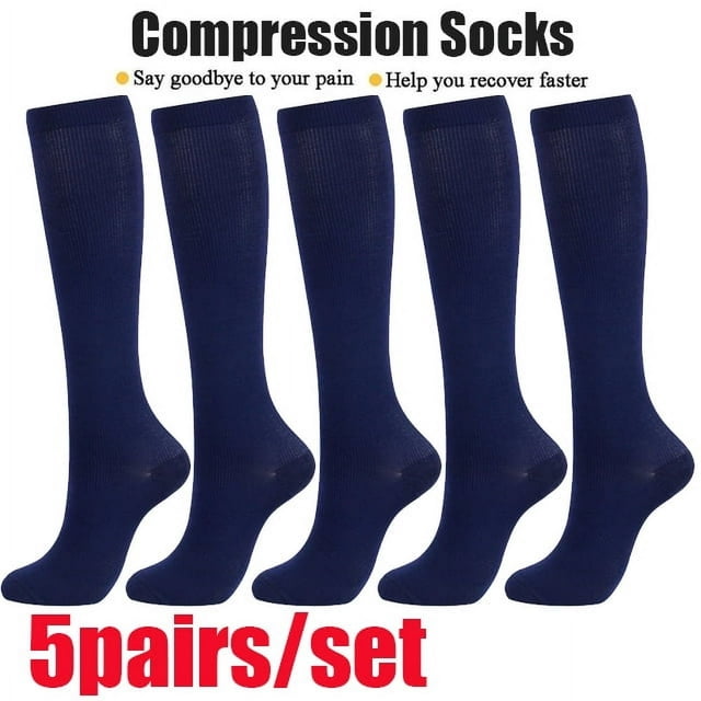 HLONK 3 Pairs Women Comfortable Compression Socks Support Knee Sock