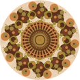 thumbnail image 1 of Ahgly Tapis Rond Lavable en Machine Intérieur Transitionnel Acajou Brun, 8 Pieds Rond, 1 of 7