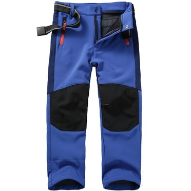 PMVFHDE Vêtements pour Enfants Pantalons de Ski Coquille Souple pour Enfants Pantalons Cargo Doublés Pantalons Thermiques Garçons Filles Pantalons de Neige Pantalons d'Hiver pour l'Extérieur Pantalons de Randonnée Pantalons Garçons Bleu Foncé,TTG