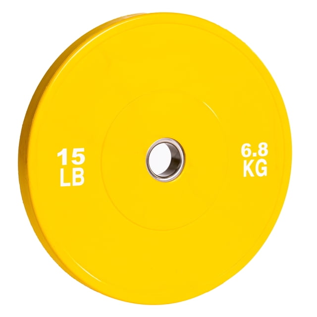 PRISP Olympic Bumper Weight Plate - Rubber Plate for 2 Inch Olympic Barbell with Steel Insert; Pairs, Sets and Single Plates Available