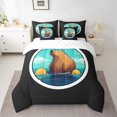 thumbnail image 2 of YST 7Pcs Capybara Comforter Set, Watercolor 3D Capybara, Polyester, Twin Size (1 Count), 2 of 5