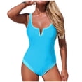thumbnail image 2 of Ailaofu Womens One Piece Swimsuits Tummy Control Athletic Full Coverage Bathing Swim Suit Color Block Slimming Swimwear, 2 of 7