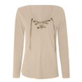 thumbnail image 4 of CEHVOM Women's Casual Solid Drawstring Tight Long Sleeve Pullover Tops, 4 of 4