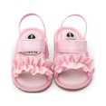 thumbnail image 1 of Baby Toddler Girls Soft Open Toe Summer Sandals Flower Princess Flat Shoes, 1 of 6
