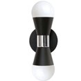 thumbnail image 1 of Dainolite Fortuna Modern 2 Light Incandescent Matte Black Polished Chrome Wall Sconce, 1 of 3