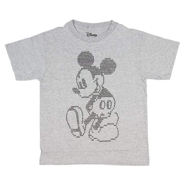 Disney T Shirt Mickey Mouse Tee Cartoon Character Pixel Boy's Top 3T