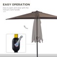 thumbnail image 4 of Outsunny 9ft Half Round Umbrella Outdoor Balcony Parasol w/ 5 Ribs Coffee, 4 of 10